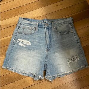 American Eagle Outfitters Blue Jean Shorts Distressed Raw Hem